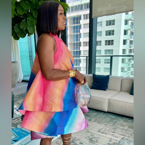 Host Pick! 🎉🎊💖🙌🏽💃🏽🩷🩵💜🤍💙Multi-Color Flare Dress | Boutique Style - Picture 3 of 5